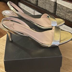 J crew Elegant gold Slingback Heels